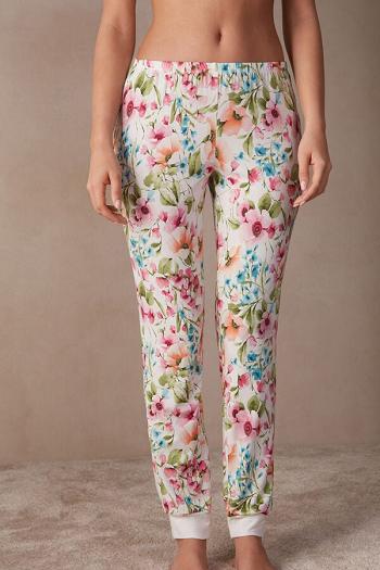 Intimssimi Botanical Lyrics Full Length Modal Pants White | SGICD96748