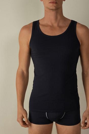 Intimssimi Crew Neck Tank Top Black | SSGNY97165