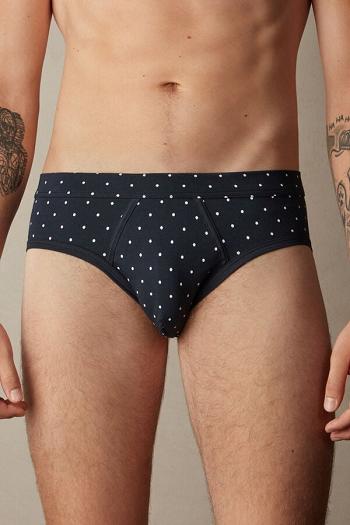 Intimssimi Dotted Briefs in Stretch Supima® Cotton Blue | LSGSX57744