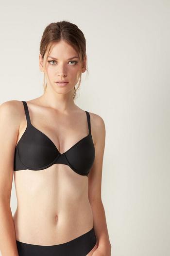 Intimssimi Francesca Ultralight Microfiber Balconette Bra Black | ASGDF13574