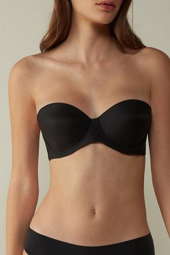 Intimssimi Giada Microfiber Bandeau Bra Black | SGJZR35880