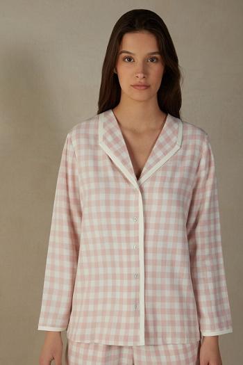 Intimssimi Gingham Lover Shirt in Brushed Cloth White | ZSGNQ97052