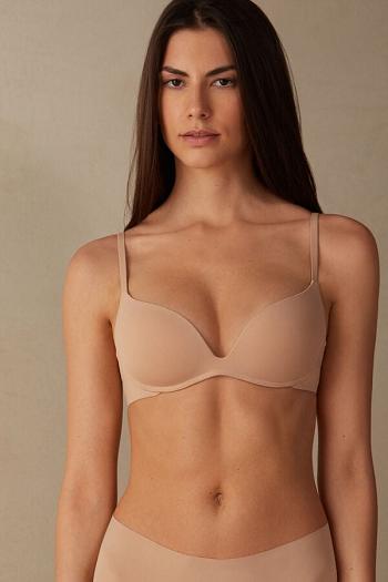 Intimssimi Gioia B Cup Microfiber Super Push-Up Bra Natural | ESGVG77984