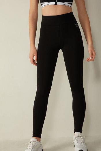 Intimssimi In Action Leggings in Organic Stretch Cotton Black | SGJZR93467