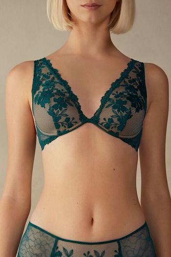 Intimssimi In Full Bloom Elena Balconette Bra Green | ASGDF75167