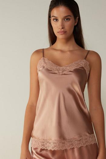 Intimssimi Lace and Silk Top Natural | USGTG84339