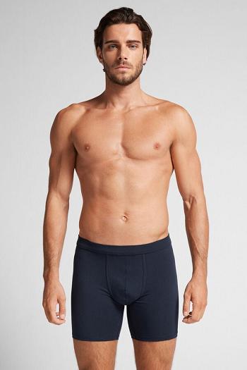 Intimssimi Long Boxers in Stretch Supima® Cotton Blue | ASGDF19280