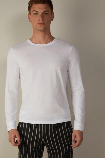 Intimssimi Long-Sleeve Supima® Cotton Top White | GSGEC98631