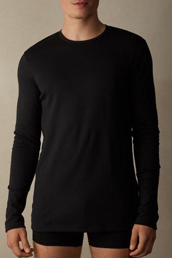 Intimssimi Long Sleeve Top in Warm Cotton Black | FSGUI19904