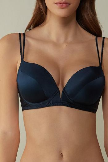 Intimssimi Mia Silk Super Push-Up Bra Blue | SGIIZ84243