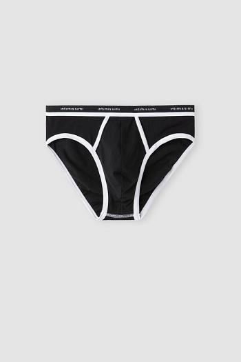 Intimssimi Natural Fresh Supima® Cotton Briefs with Logo Black | FSGHY51376