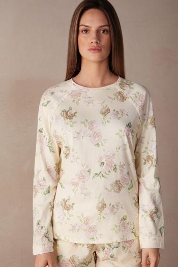 Intimssimi Scent of Roses Long Sleeve Cotton T-shirt Print | FSGHY11569