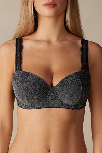 Intimssimi Shimmer All Night Love Sofia Balconette Bra Grey | BSGSD62044