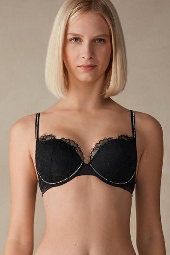 Intimssimi Shine High Like Stars Elettra Super Push-up Bra Black | PSGQX77842