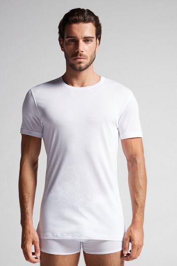 Intimssimi Short-Sleeve Crew-Neck T-Shirt in Extra-Fine Supima® Cotton White | TSGPQ33910