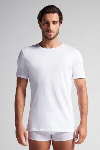 Intimssimi Short Sleeve Crew Neck T Shirt in Supima® Cotton White | USGND44642