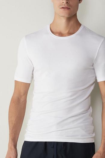 Intimssimi Short-Sleeve Modal-Cashmere Top White | SGZDE89749