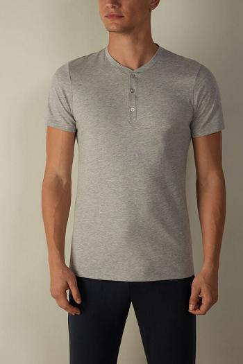 Intimssimi Short-Sleeved Supima® Cotton Shirt Grey | BSGSO72211