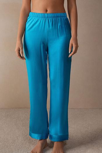 Intimssimi Silk Satin Pajama Pants Blue | SGZDE66295