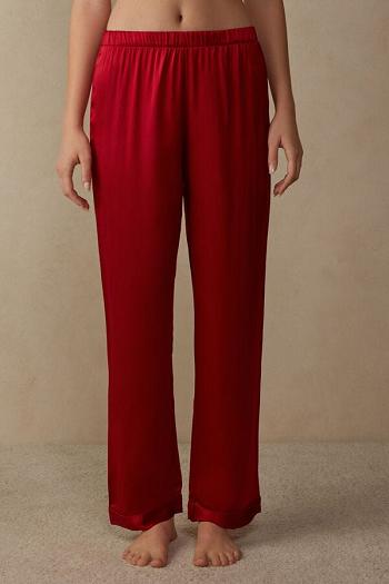 Intimssimi Silk Satin Pajama Pants Red | SGZDE12909