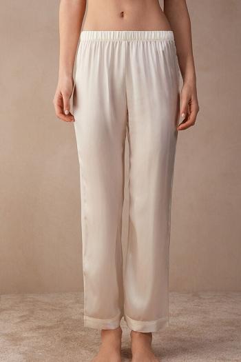 Intimssimi Silk Satin Pajama Pants White | SSGVO55757