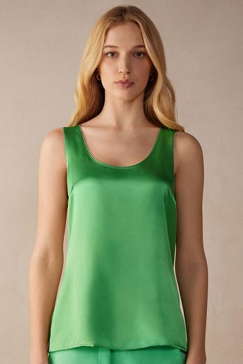 Intimssimi Silk and Modal Tank Top Green | SGNEJ25373