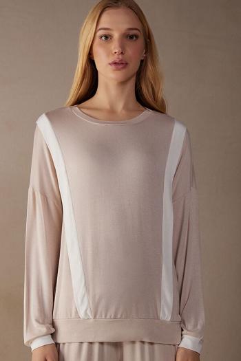 Intimssimi Simple Elegance Long Sleeve Top in Modal Pale Pink | SSGVO66164