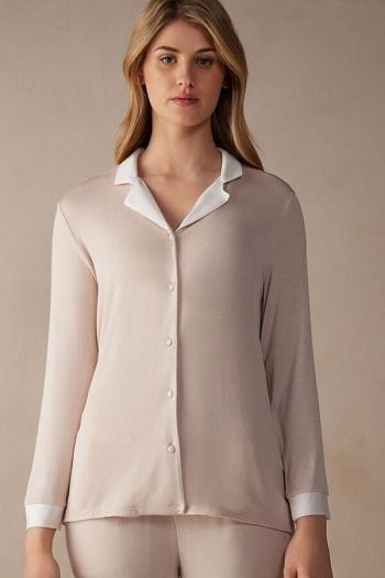 Intimssimi Simple Elegance Open Front Cardigan in Modal Pale Pink | SGDFL59872