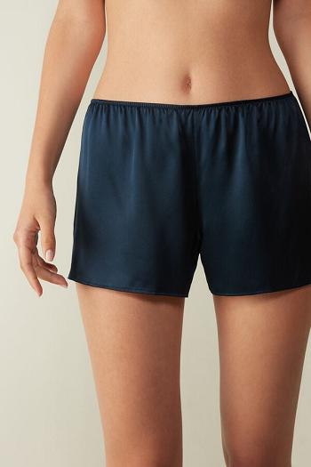 Intimssimi Smooth Silk-Satin Shorts Blue | ZSGMJ98306