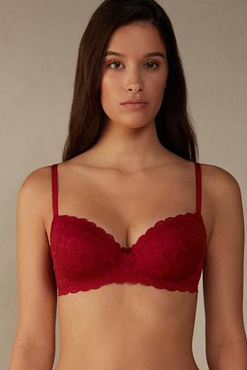 Intimssimi Sofia Balconette Bra in Lace Red | ASGDF26601