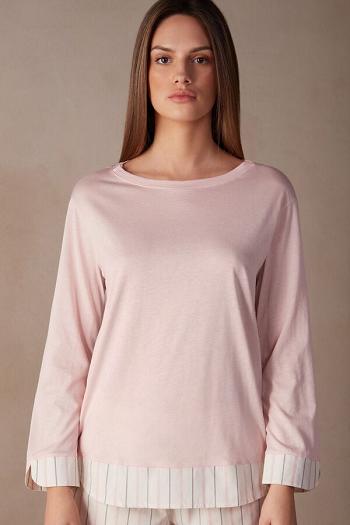 Intimssimi Soft Spring Long Sleeve Cotton Top Pale Pink | SGZDE92072