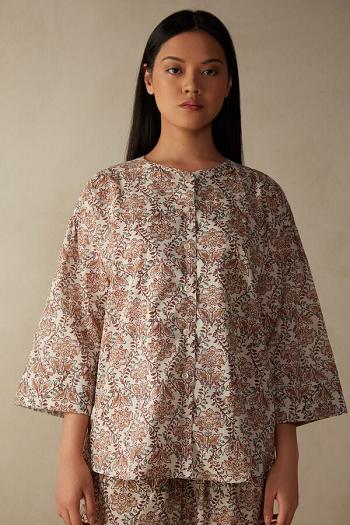 Intimssimi Spices Garden Long Sleeve Sweater with Opening in Front Floral | SGDYB47627