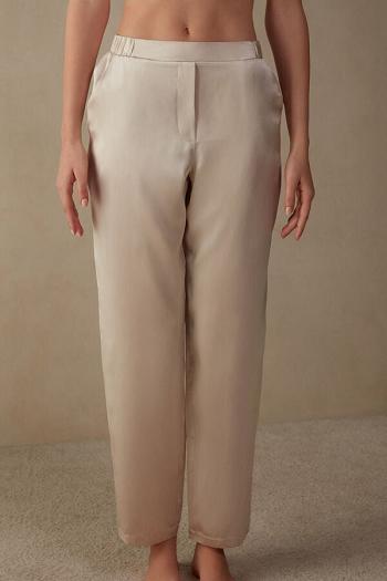 Intimssimi Straight Silk Pants Natural | SGEAH77408