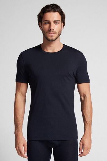 Intimssimi Stretch Merino Wool Short-Sleeve T-Shirt Black | FSGUI49488