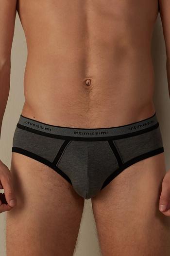 Intimssimi Stretch Supima® Cotton Brief with Logo Detail Black | MSGHR11881