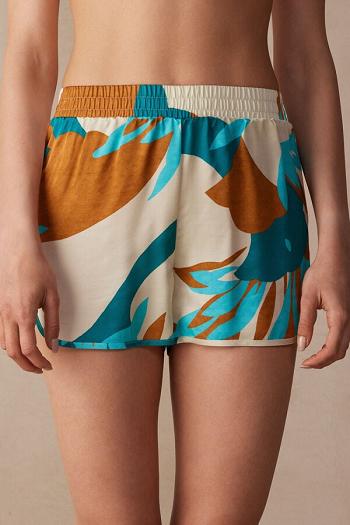 Intimssimi Summer Vibes Viscose Satin Shorts Multicolor | GSGEC35646