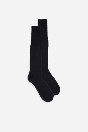 Intimssimi Tall Sateen Egyptian Cotton Socks Grey | MSGFT39528