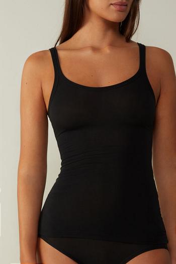 Intimssimi Ultralight Supima® Cotton Top Black | TSGWZ94412