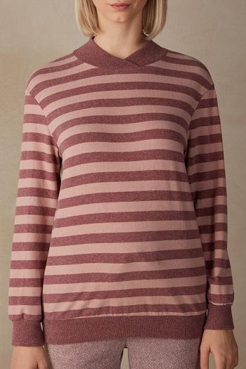 Intimssimi Winter Candies Striped Long Sleeve Top Pink | SGQAV16395