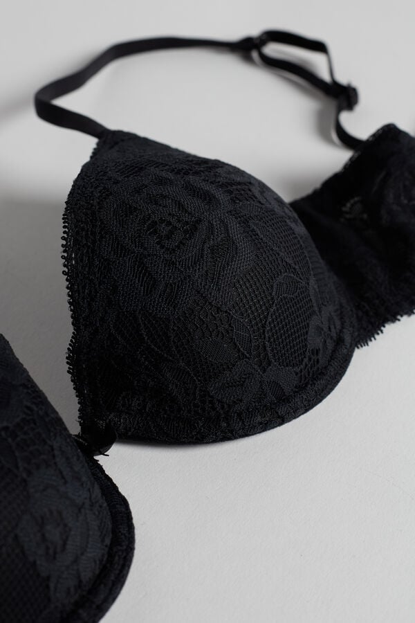 Intimssimi Bellissima Lace Push-Up Bra Black | SGQCS84124