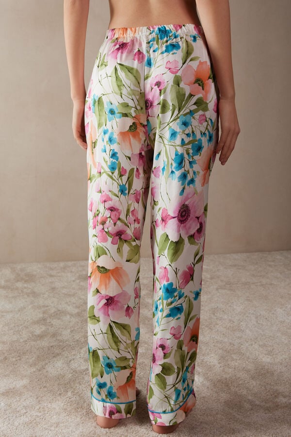 Intimssimi Botanical Lyrics Full Length Satin Pants Print | SGDYB88618