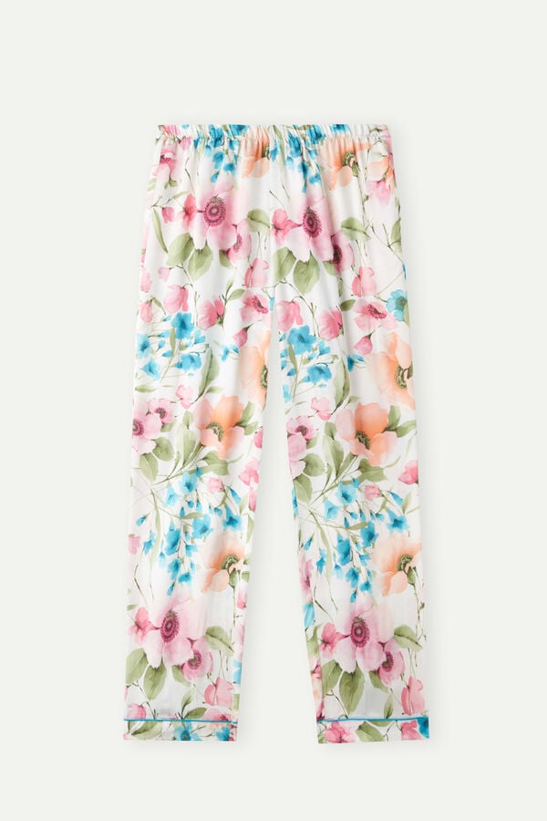 Intimssimi Botanical Lyrics Full Length Satin Pants Print | SGDYB88618