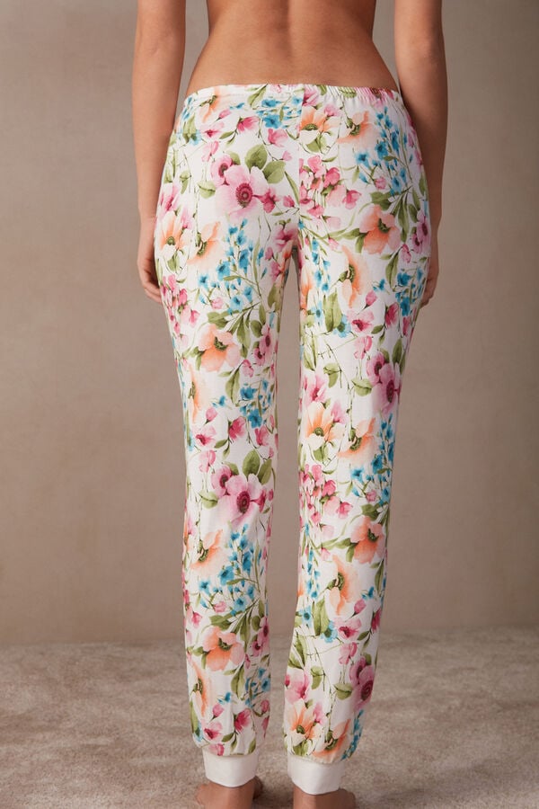 Intimssimi Botanical Lyrics Full Length Modal Pants White | SGICD96748