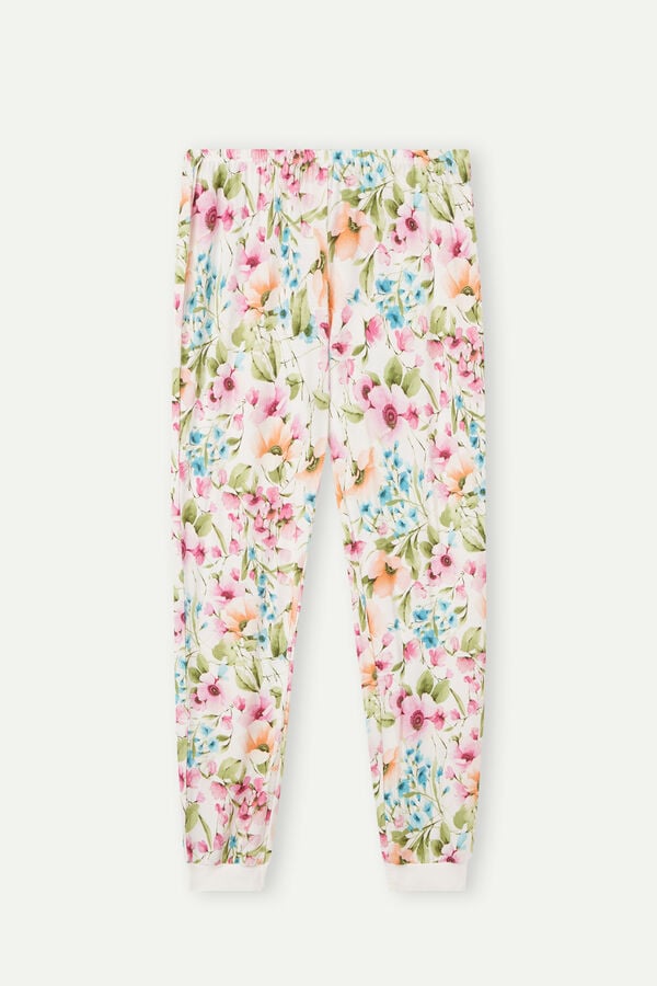 Intimssimi Botanical Lyrics Full Length Modal Pants White | SGICD96748