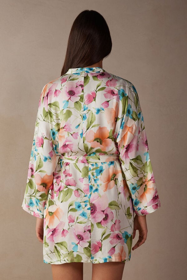 Intimssimi Botanical Lyrics Satin Kimono Print | FSGUI88060