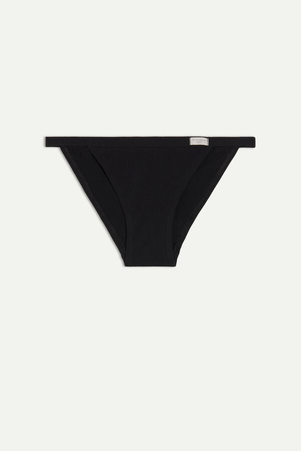 Intimssimi Cotton String Panties Black | SGEGJ97324