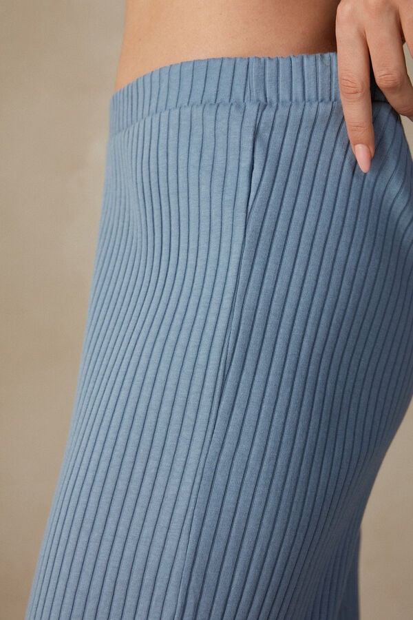 Intimssimi Cozy Mountains Ribbed Pants Blue | TSGPQ20460