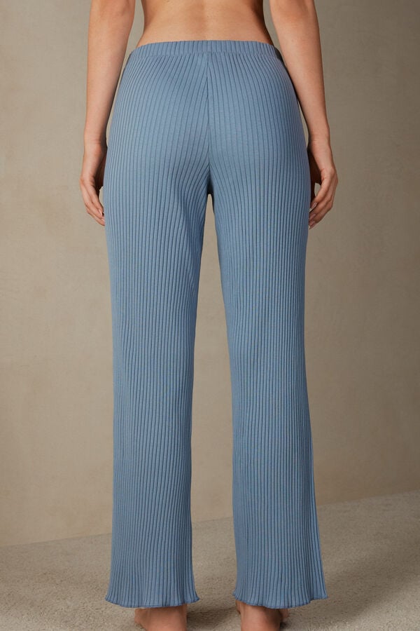 Intimssimi Cozy Mountains Ribbed Pants Blue | TSGPQ20460