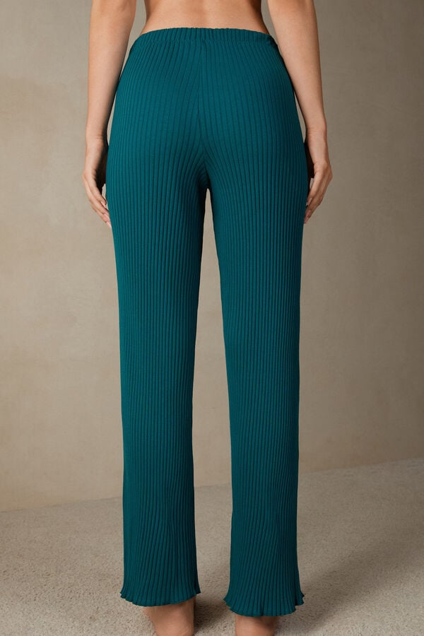 Intimssimi Cozy Mountains Ribbed Pants Green | MSGFT76997