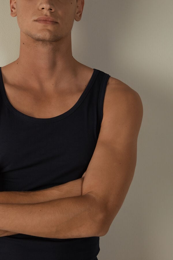 Intimssimi Crew Neck Tank Top Black | SSGNY97165